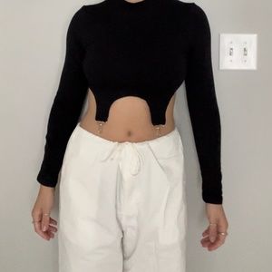 Black SHEIN Streetwear Crop Top